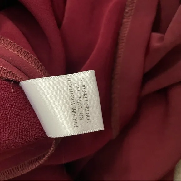 Of Mercer Burgundy Short Sleeve Tie Front Dress Sz M - Picture 11 of 12